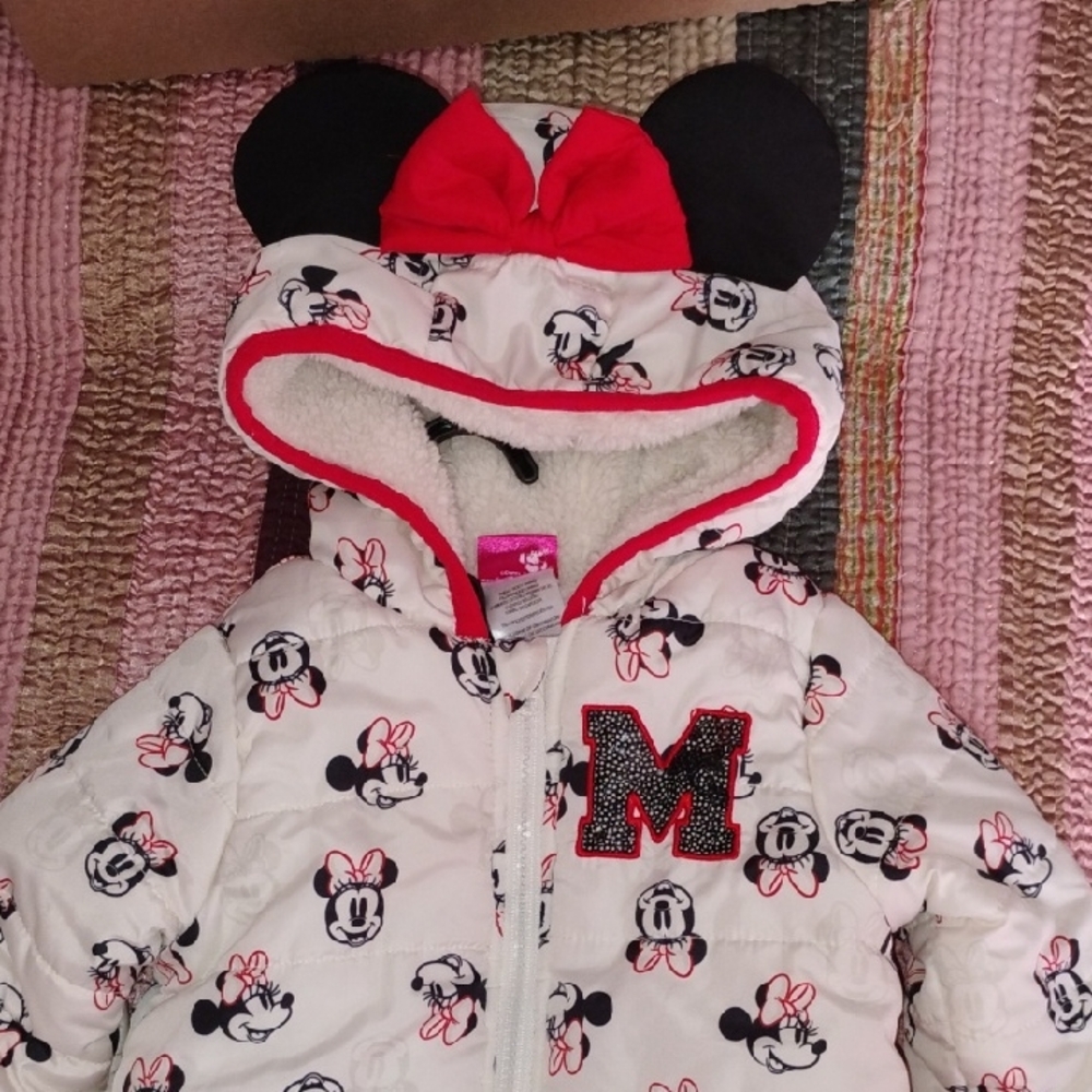 Disney Minnie Mouse White Coat with Red Bow